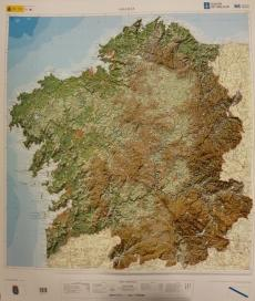 Mapa do relevo de Galicia